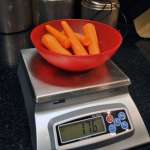 vegetables weighing for a custom recipe for a pet